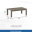Table basse d'extérieur en métal toutes saisons 43 po x 24 po avec plateau d'aspect bois et structure kaki-1353147604