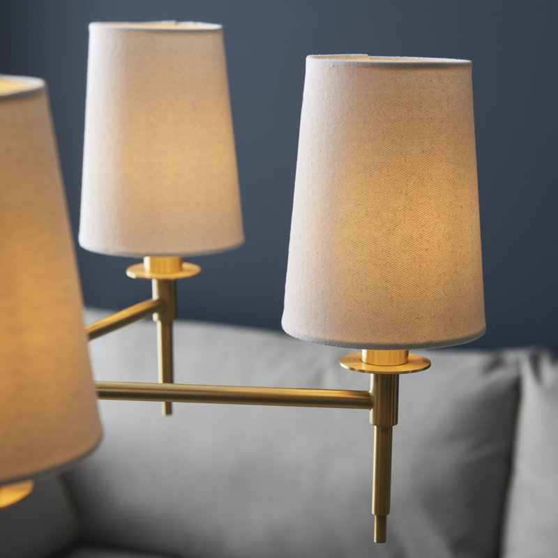 Devi 5 - Light Shaded Chandelier, Satin Brass