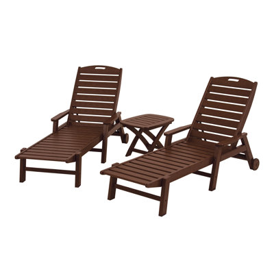POLYWOOD® Nautical 27" Patio Chaise Lounge Set