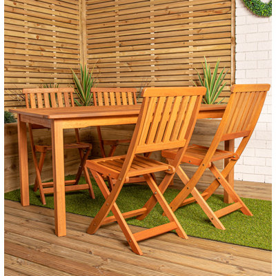 Caziyah Rectangular 5 - Piece 4 - Person 150 Cm L Outdoor Table Set