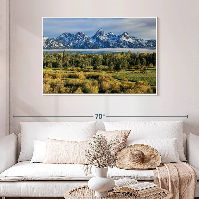 Grand Teton Sierras, Cadre flottant blanc, 46 po x 31 po