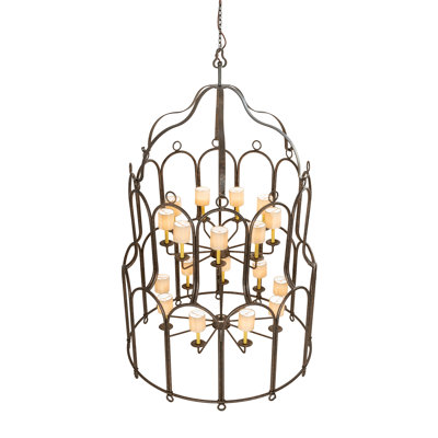 18 - Light Dimmable Geometric Chandelier