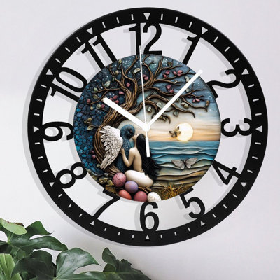 Metal Wall Clock for Living Room -10" Silent Non Ticking,Battery Operated, Antique Clocks for Farmhouse,Bedroom,Kitchen - Arabic Numerals