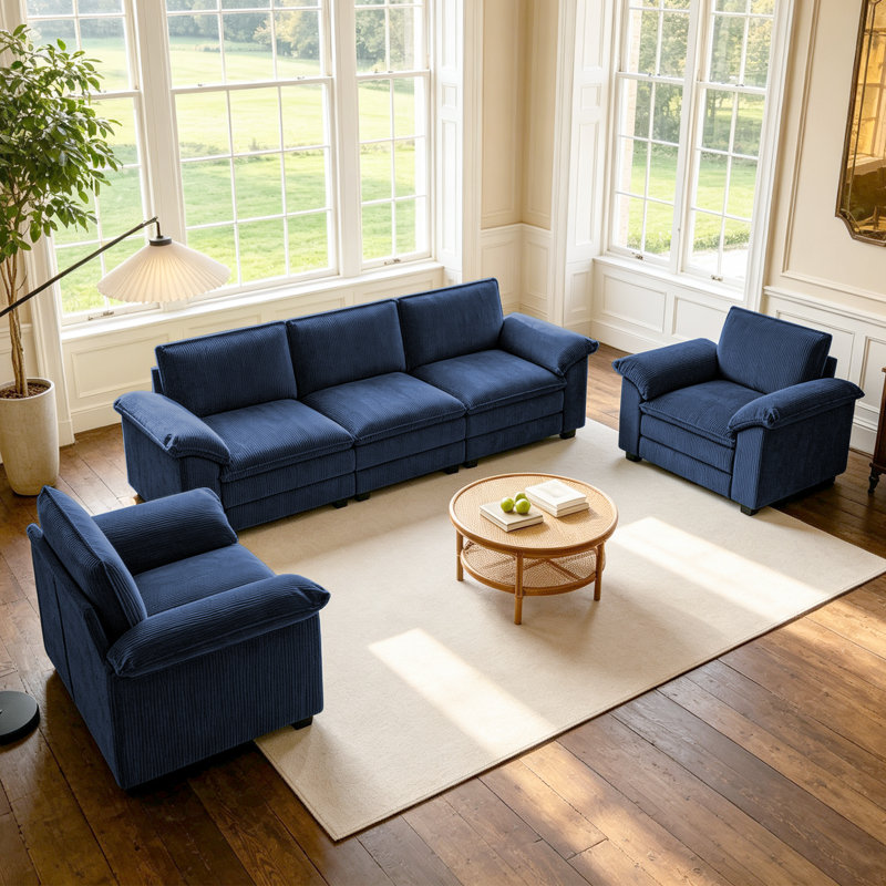 Canapé modulaire 5 pièces Lauretta, Navy