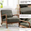 66cm Modern Solid Wood Frame Upholstered Accent Chair , Modern Armchair with Lumbar Support Pillow-170864836