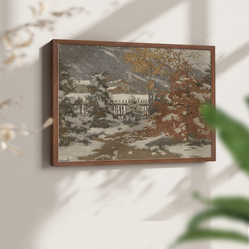 Paysages rétro-DCV-reproduction encadrée, H 11 po x l 14 po, Noyer