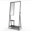Portemanteau avec miroir, portemanteau multifonctionnel avec rangement pour chaussures, structure en aluminium, pour salon, chambre à coucher, 73 x 32 x 15 pouces, style industriel, brun rustique et noir