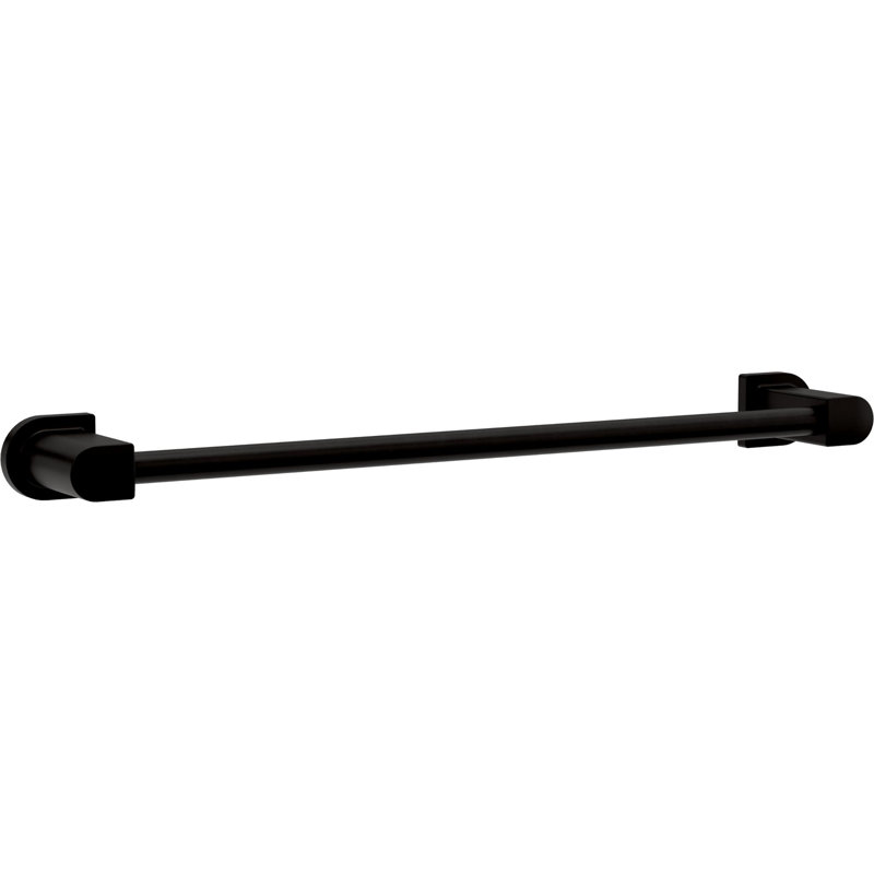 Barre à serviettes murale Xander 1, H 1,69 po x L 19,93 po x P 2,98 po, Noir mat
