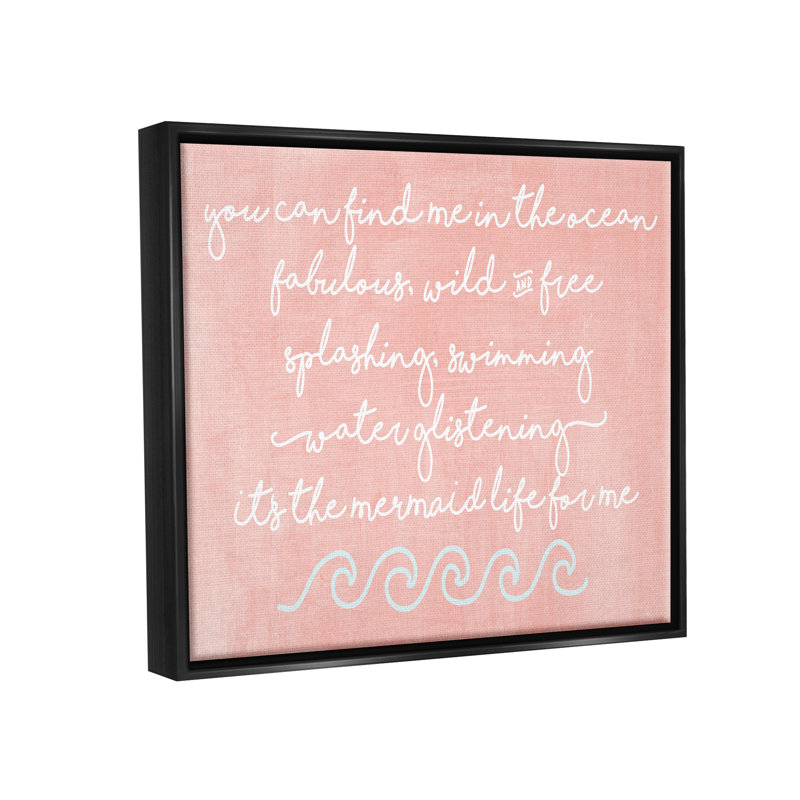 «Mermaid Life Inspiration» par Erica Billups, Cadre noir, H 17 po x l 21 po x P 1,7 po