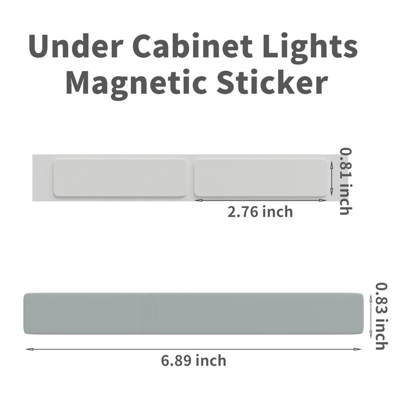 Sous l'armoire, lumières magnétiques adhésives 8 pièces, bandes magnétiques de remplacement pour l'éclairage sous l'armoire (sans magnétisme)