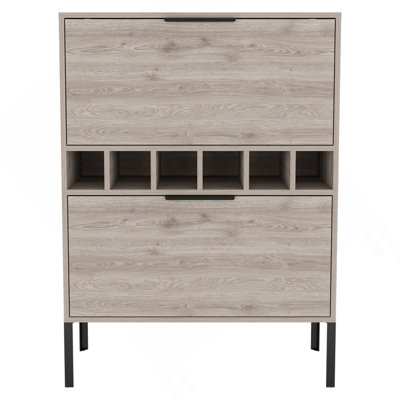 Winthrop 6-Bottle Rectangle Bar Cabinet Light Grey