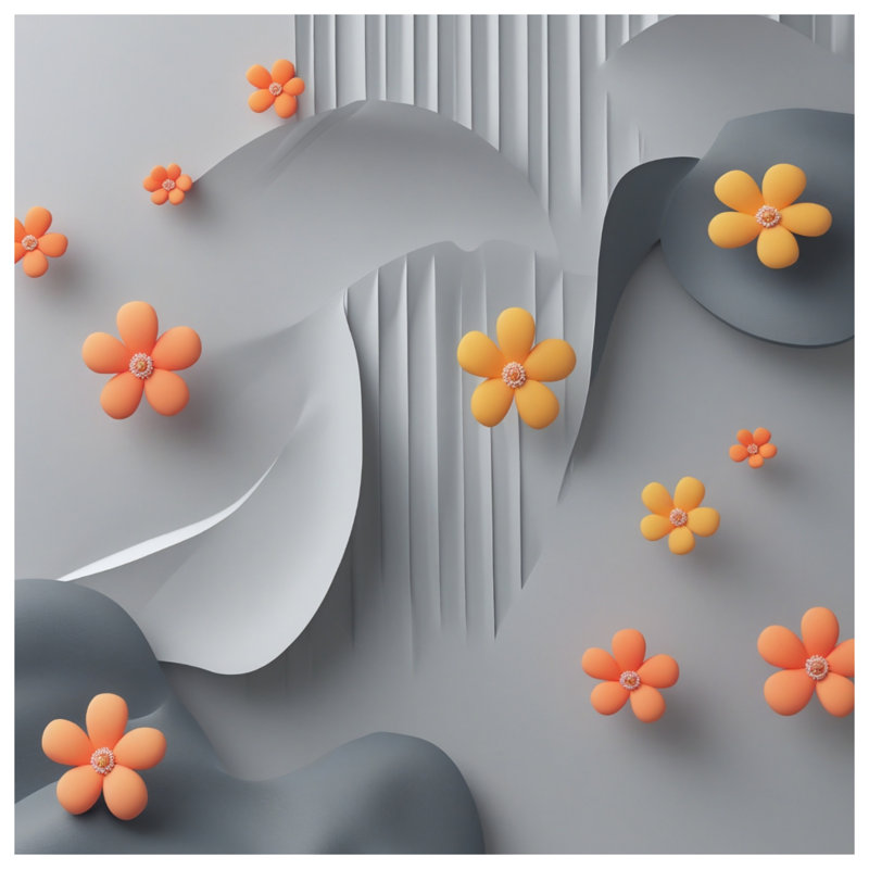 Édredon gris à motif floral abstrait, Simple extra long