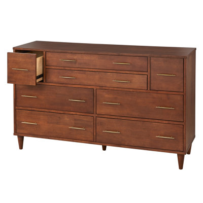 Afrida Mid-Century Modern Wood 8-Drawer Dresser