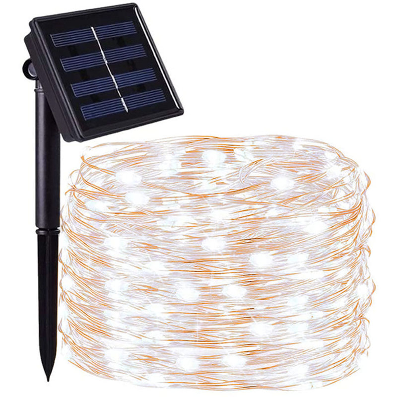 Guirlande solaire 100 lumières, Blanc