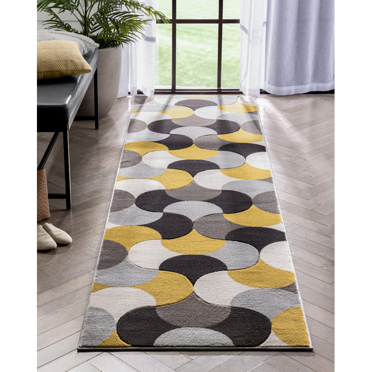 Good Vibes Christifer Geometric Gold/Gray/Black Area Rug