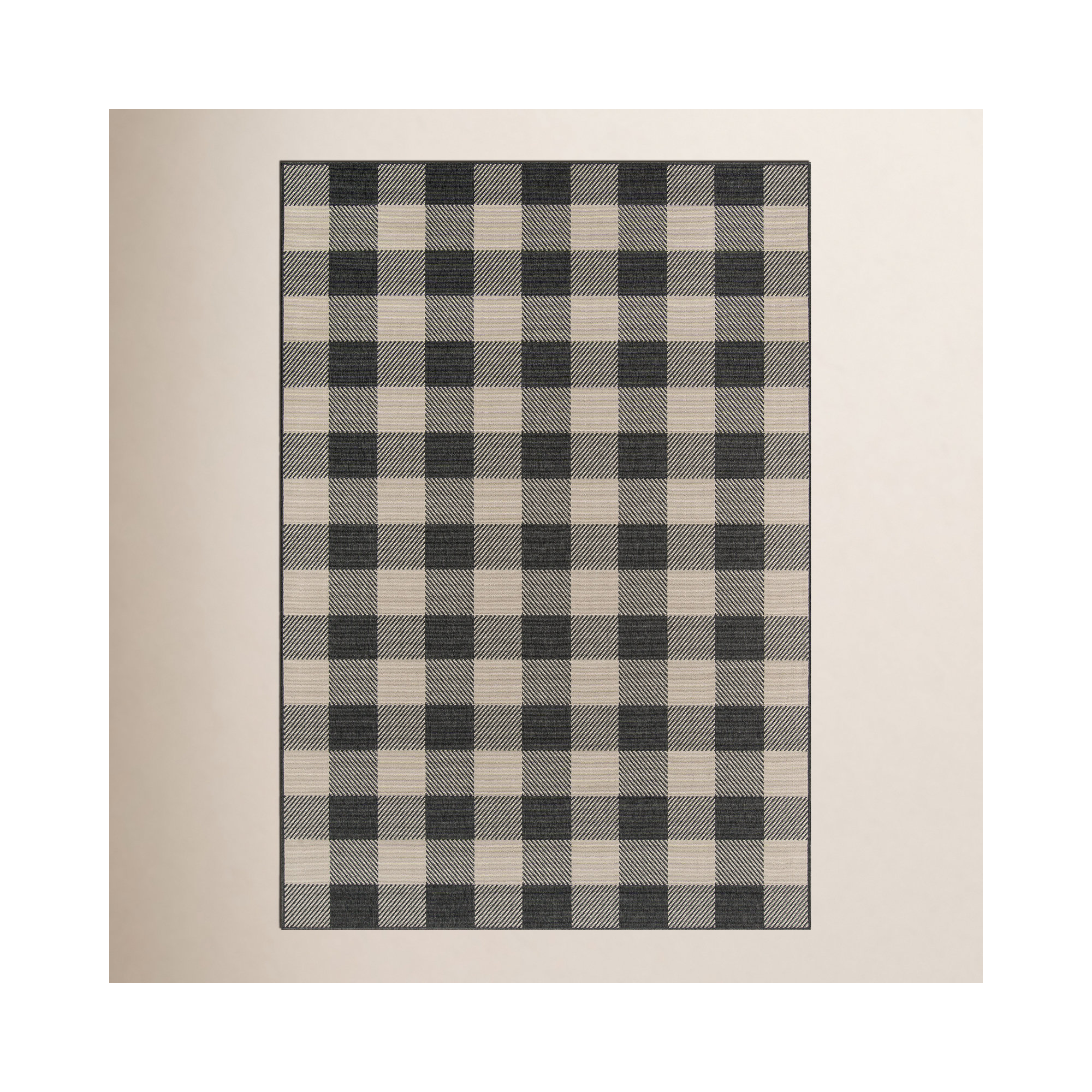 Adrienne Charcoal Indoor/Outdoor Rug, Rectangle 5'3" x 7'6"