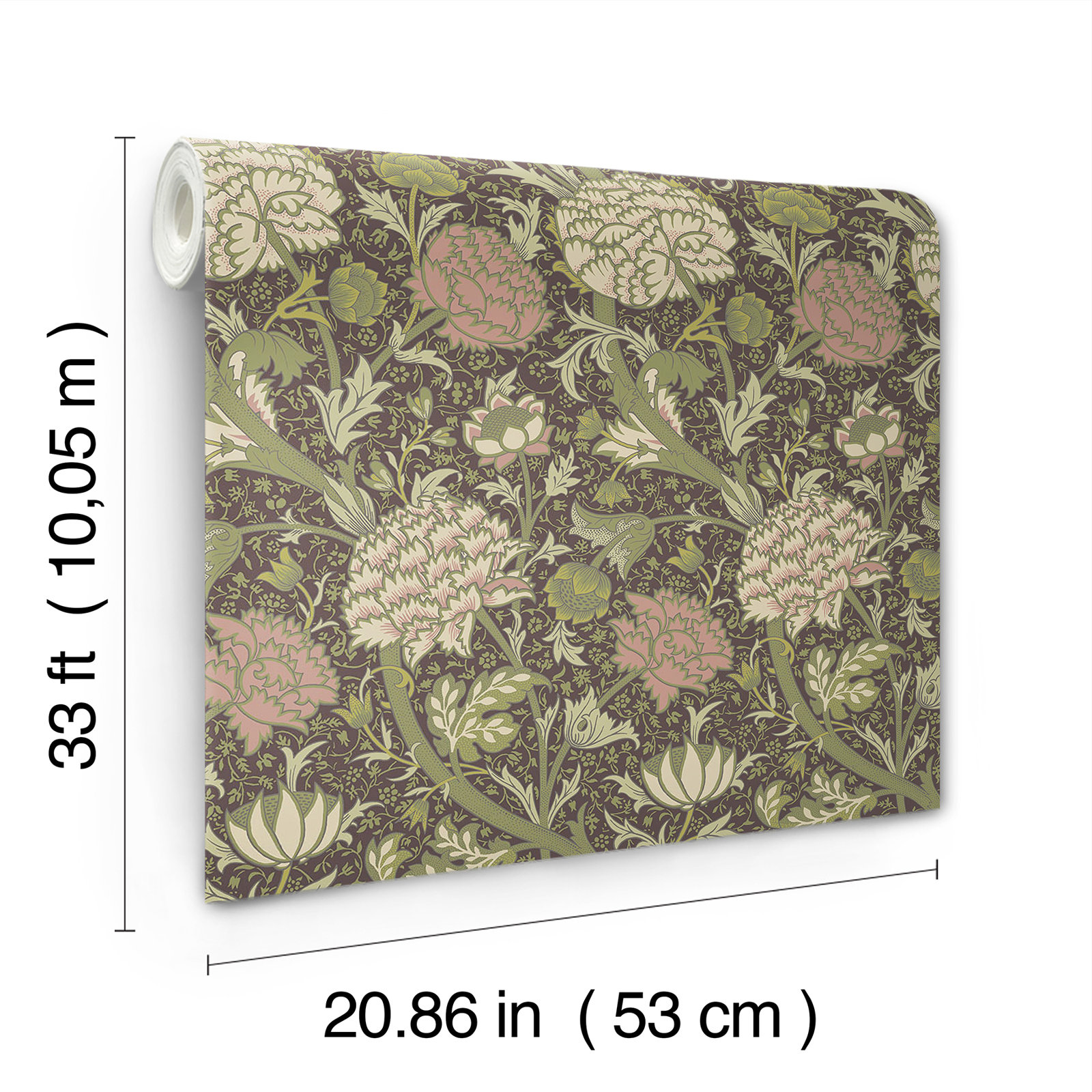 Floral Wallpaper, Plum