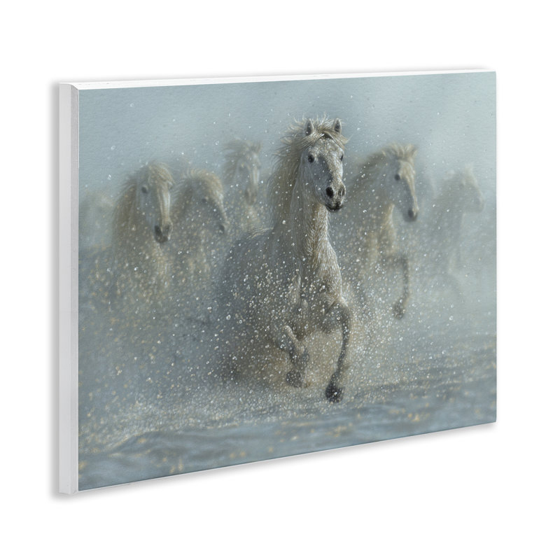 Courir, chevaux sauvages, plaque murale éclaboussante, design par Collin Bogle