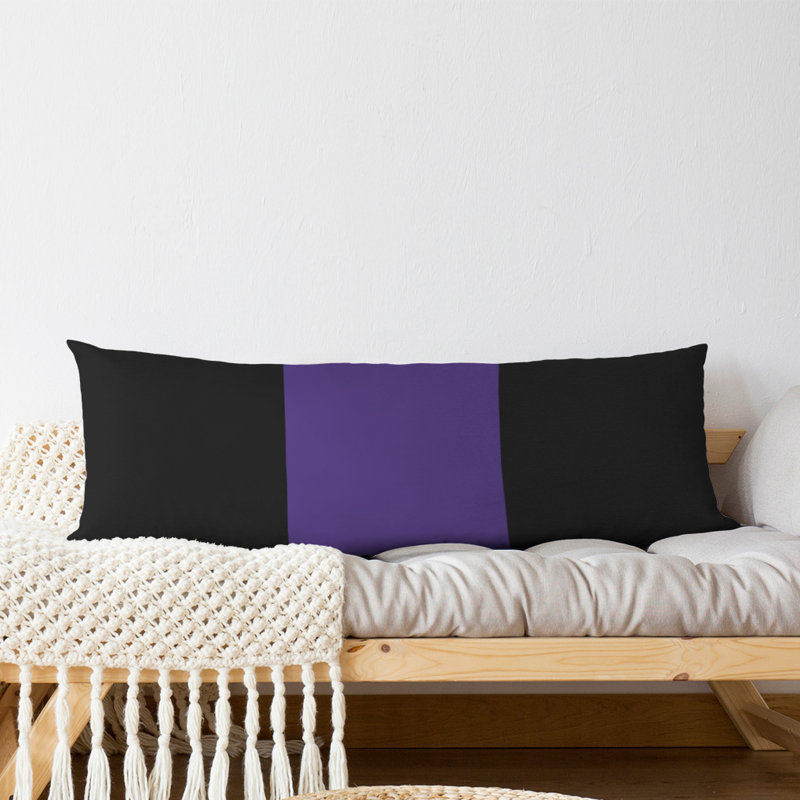 Oreiller de corps en polyester / polyester Arizona Football Stripes, Black/Purple/Black, Alabama 