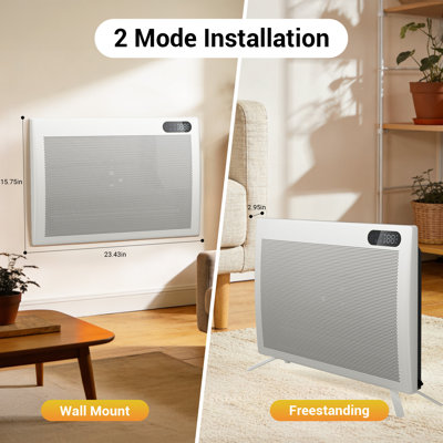 1500W Smart Panel Heater, Wall-mounted/Freestanding with Wi-Fi & Remote Control, Child Lock