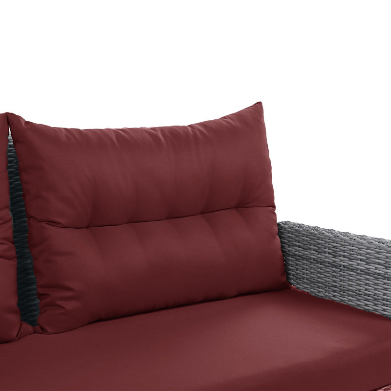 7 - Person Seating Group With Cushions, Red