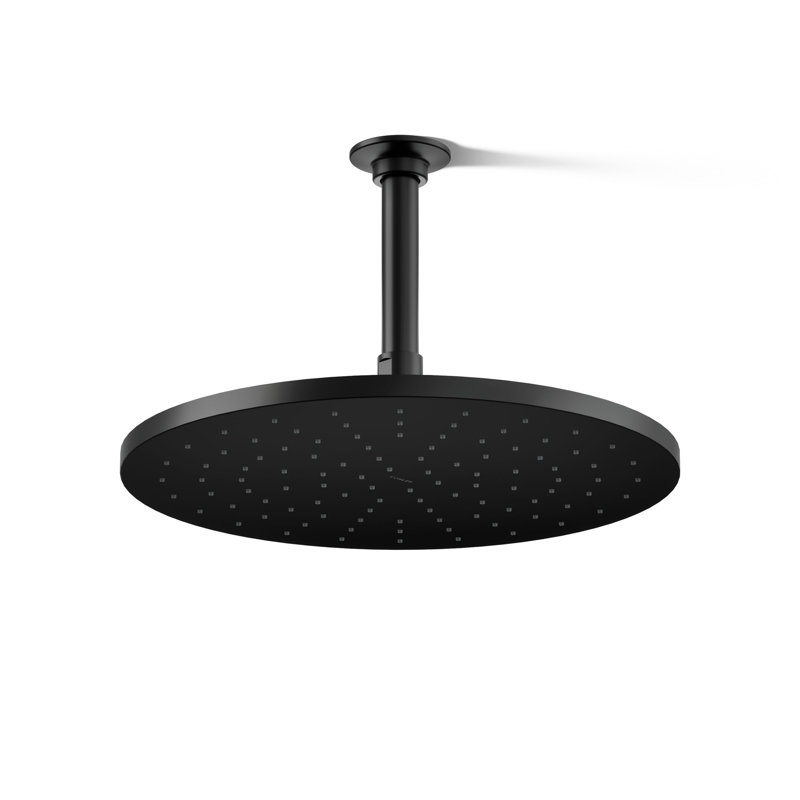 Contemporary 12" Round Single-Function Rainhead, Round Rain Showerhead, 2.5 Gpm, Matte Black