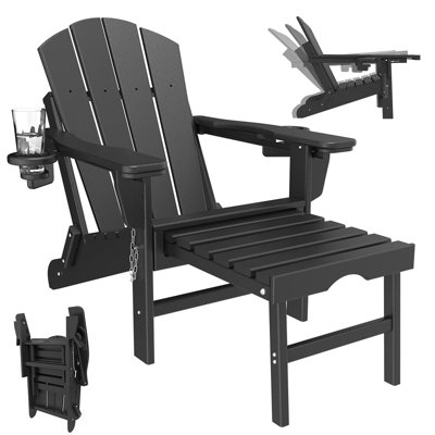 Fauteuil Adirondack réglable avec repose-pieds rétractable
