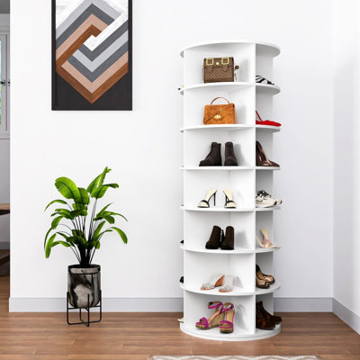 Range-chaussures à 7 niveaux blanc