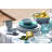 6 Piece Melamine Appetizer Plate Set - Aqua