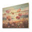 Coucher de soleil sur la plage avec fleurs sauvages, art mural en bois sur bois de pin naturel-695593037