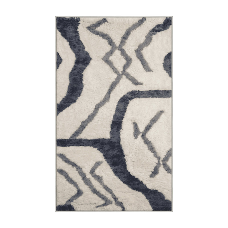 Machine Washable Beige Area Rug, Rectangle 8' x 10'