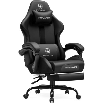 Gaming Chair Ergonomic Office Chair With Foot Rest & Pocket Spring Cushion, High Back Computer Desk Chair With Headrest & Lumbar Support, Breathable Fabric Game Chair For Adults