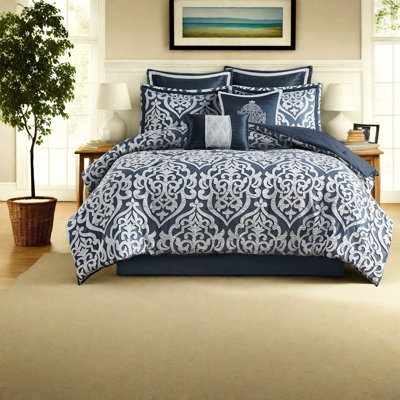 Luxurious Jacquard Bedding Sets, Premium Polyester, Elegant Damask Design For Year-round Comfort