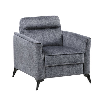 Chaise moderne pour salon avec revêtement en microfibre gris foncé et siège confortable d'une capacité de 300 lb.