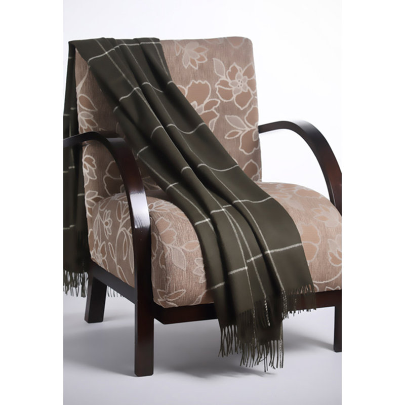 Hand Woven Throw Blanket, Olive Green