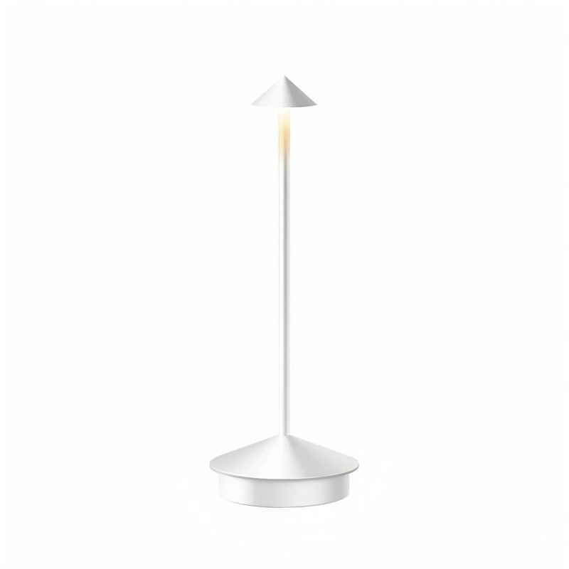 Pinnacle Table Lamp Modern Minimalist Design, Cone Base, Inverted Pyramid Shade, Ideal For Contemporary Spaces, Silver