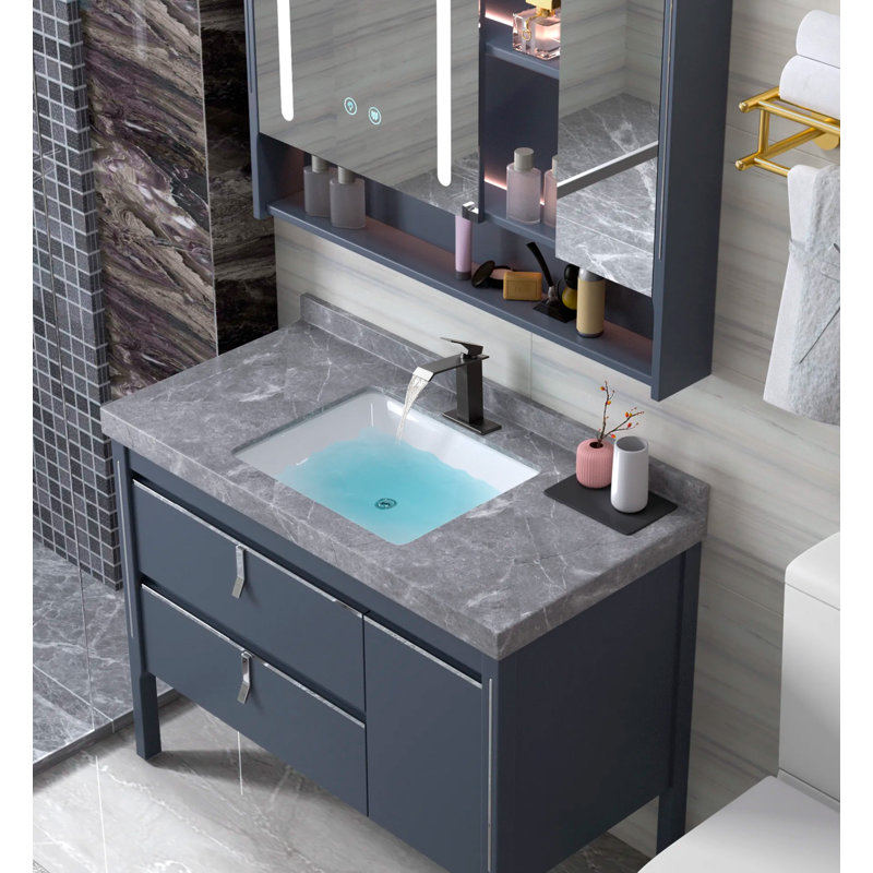 Robinet pour salle de bain à poignée simple, Noir mat