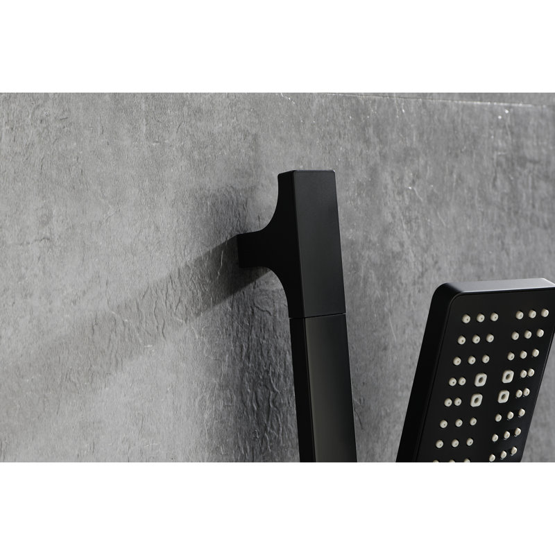 Height Adjustable Handheld Shower In Matte Black Stainless Steel, 28-inch Slide Bar, 59-inch Hose, Multiple Spray Modes For All, Ideal Pet Washing Adjustable, Various Relaxing Bath
