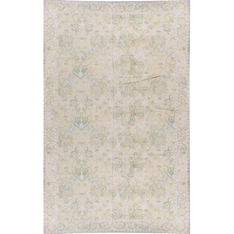 Tapis beige et beige noué à la main de haute qualité