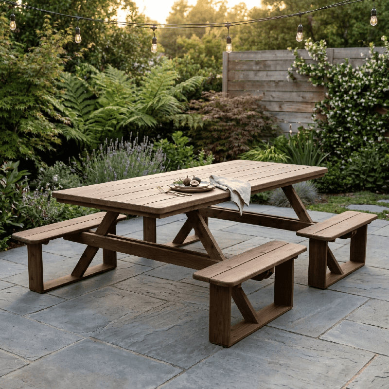  Table de 8 po en cèdre rouge, sans finition, Inachevé