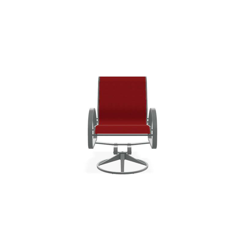 Fauteuil de patio pivotant Hiraku, Rouge 1D Sunbrella®, Graphite texturé