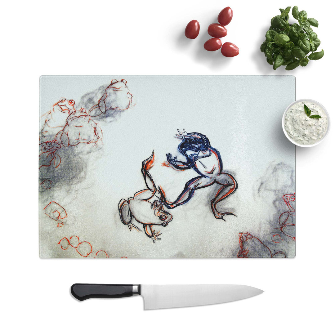 Glass Frog Sketch by Takeuchi Seiho Chopping Board