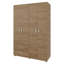 Armoire 2 portes en chêne naturel avec tablette et tiroirs