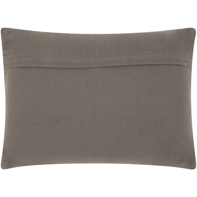 Keeley Curly Loops Light Gray Wool Cotton Blend Throw Pillow, 14" x 20", Gray