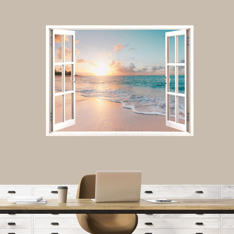 Beautiful Beach and Ocean at Sunset in Paradise Wall Mural