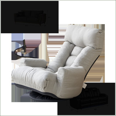 Fauteuil inclinable ajustable, méridienne inclinable et rotative à 5 positions sur 360 degrés pour le salon | Gris | Courbé