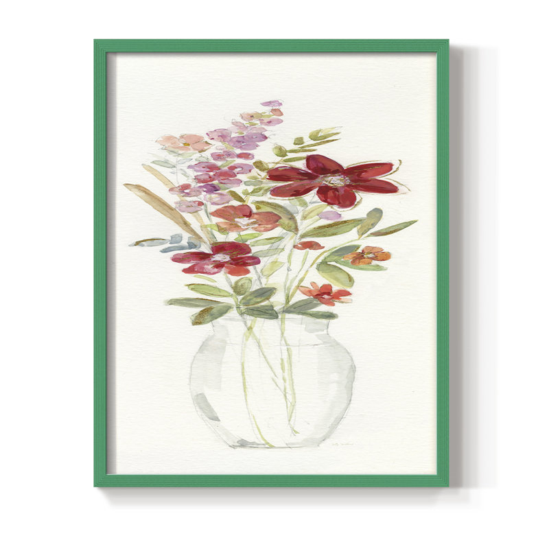 Provence Bouquet I, reproduction encadrée - bois massif, H 21 po x l 17 po, Vert
