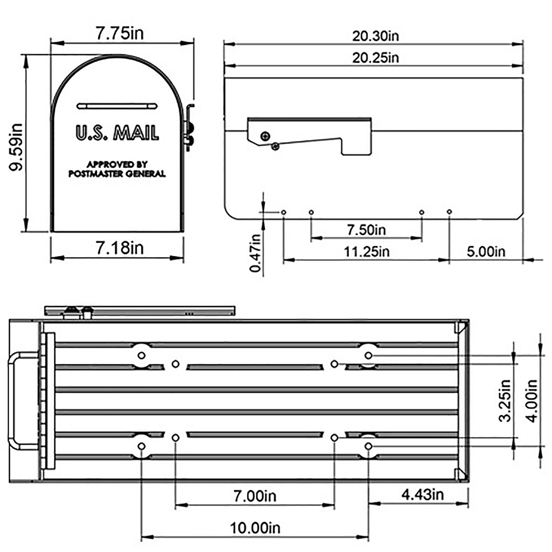Large Inpost Box Sizing Architectural Mailboxes Ironside Large, Steel, Post Mount Mailbox ...