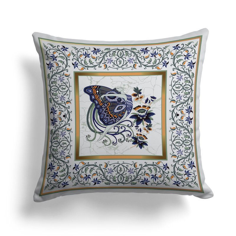 Harmony Haven  Square Throw Pillow, 20"H x 20"W, Blue/Green