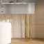 Ensemble de coiffeuse Jahnea-Elegant: table de coiffeuse et tabouret à finition ardoise en cuir Saddle, support en acier inoxydable, installation réversible et miroir à DEL à intensité variable-36037139